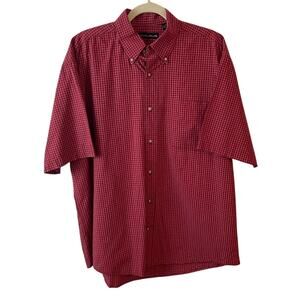 Nicklaus Red Plaid Button-Down Men’s Shirt Size Medium
